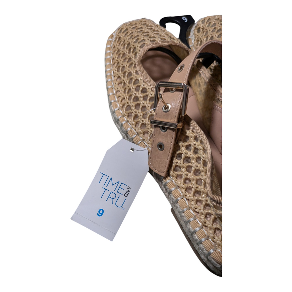 Time And Tru - Espadrille - Mary Jane Flats - Size 9 - NWT - Tan - Picture 6 of 8
